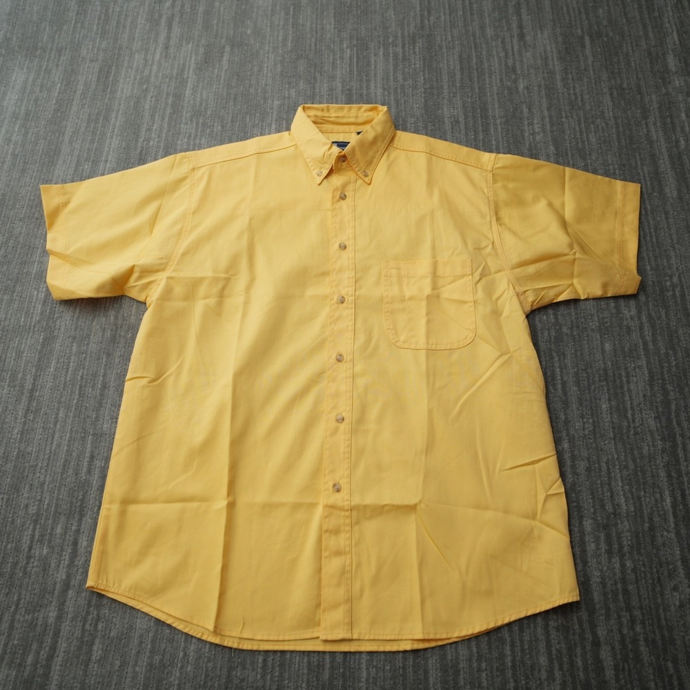 Blue Generation Shirt Men Button Down Yellow New Short Sleeve‎ Solid Large